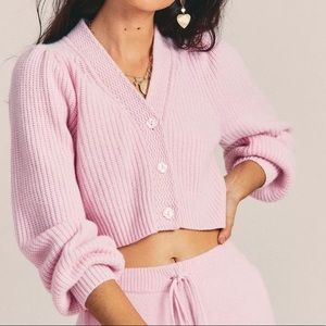 LoveShackFancy Pink Avignon Cardigan